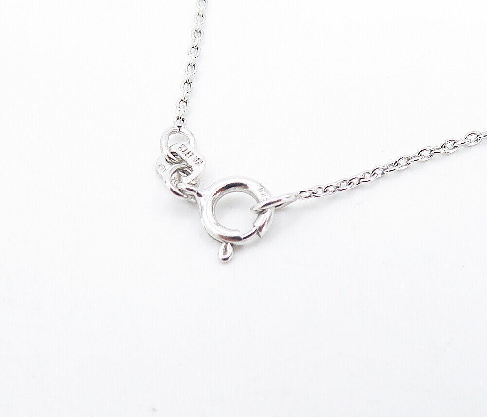 925 Sterling Silver  Genuine Diamonds Double Love Heart Chain Necklace  NE1372