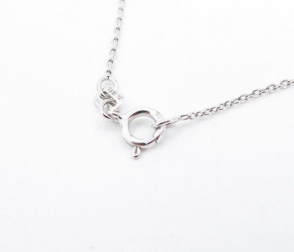 925 Sterling Silver  Genuine Diamonds Double Love Heart Chain Necklace  NE1372