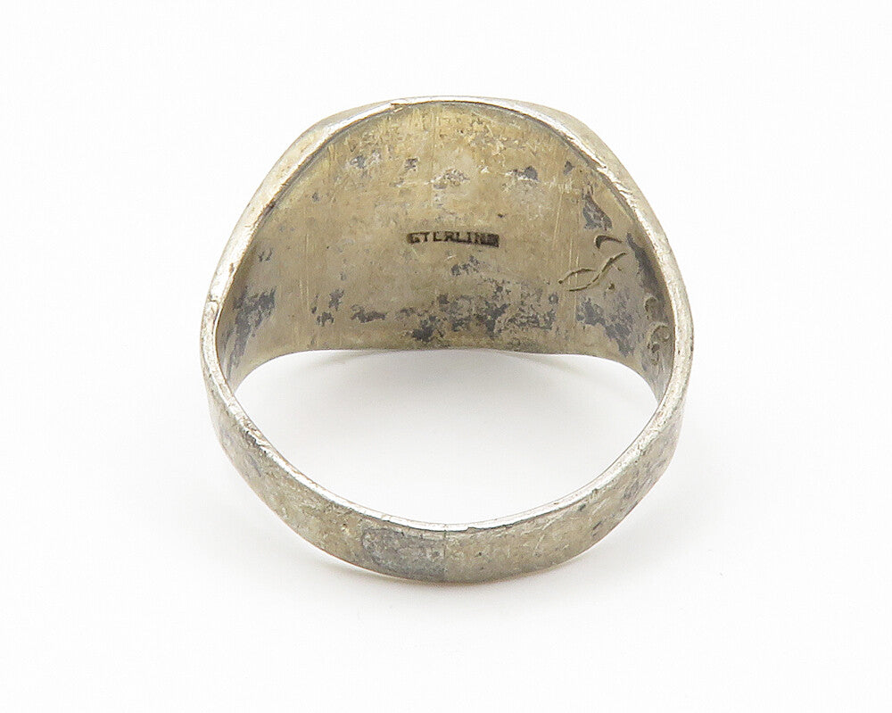 925 Sterling Silver  Vintage Antique RJHS Hammered Band Ring Sz 6  RG14049