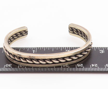 925 Sterling Silver Vintage Bracelet ROGER FRANCISCO NAVAJO Roped Cuff  BT11296