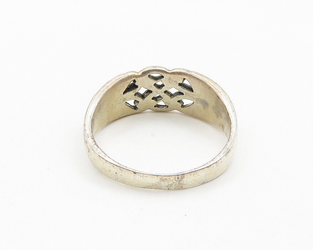 925 Sterling Silver  Vintage Shiny Oxidized Arrow Band Ring Sz 9  RG19350