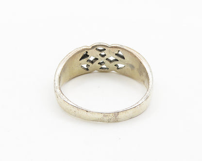 925 Sterling Silver  Vintage Shiny Oxidized Arrow Band Ring Sz 9  RG19350