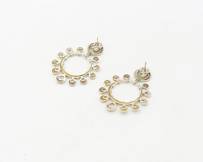 GEORGE ROTH 925 Silver  Vintage Shiny Open Circle Dangle Earrings  EG9012