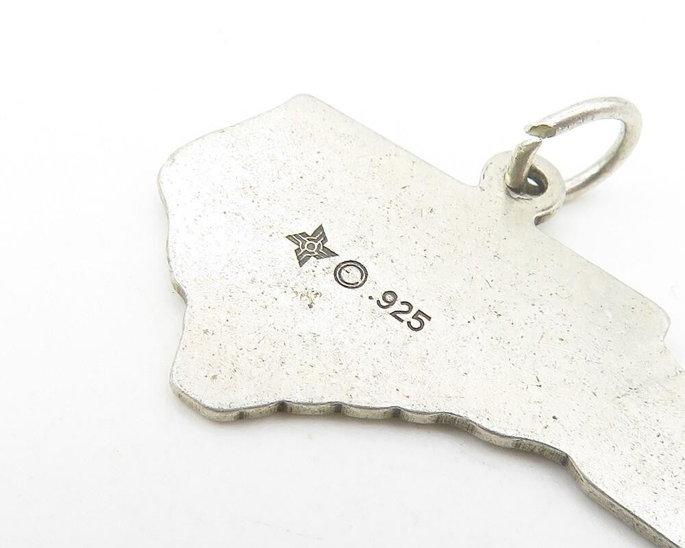 925 Sterling Silver  Vintage Dark Tone North Carolina State Pendant  PT8738