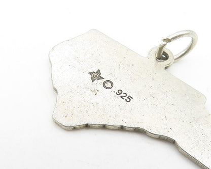 925 Sterling Silver  Vintage Dark Tone North Carolina State Pendant  PT8738