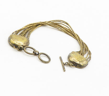 SHUBE 925 Sterling Silver  Vintage Multi Strand Shiny Chain Bracelet  BT6151