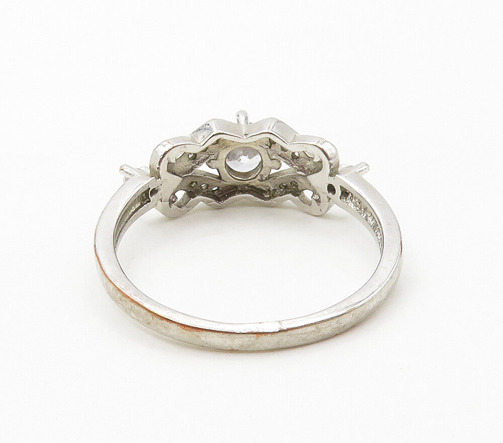 925 Sterling Silver  Cubic Zirconia Shiny Swirl Band Ring Sz 10  RG15897