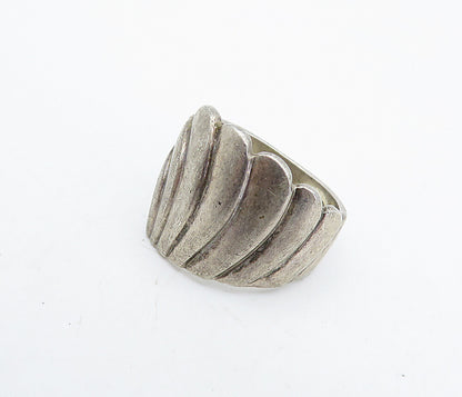 925 Sterling Silver  Vintage Modernist Designed Petite Band Ring Sz 4  RG4763
