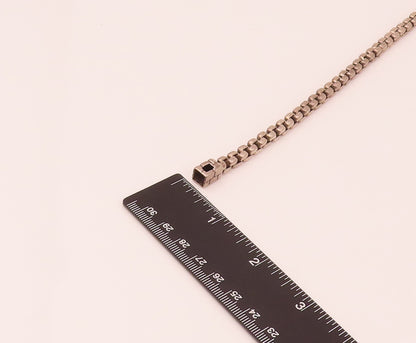 925 Sterling Silver  Vintage Box Chain 3D Bracelet  BT9807