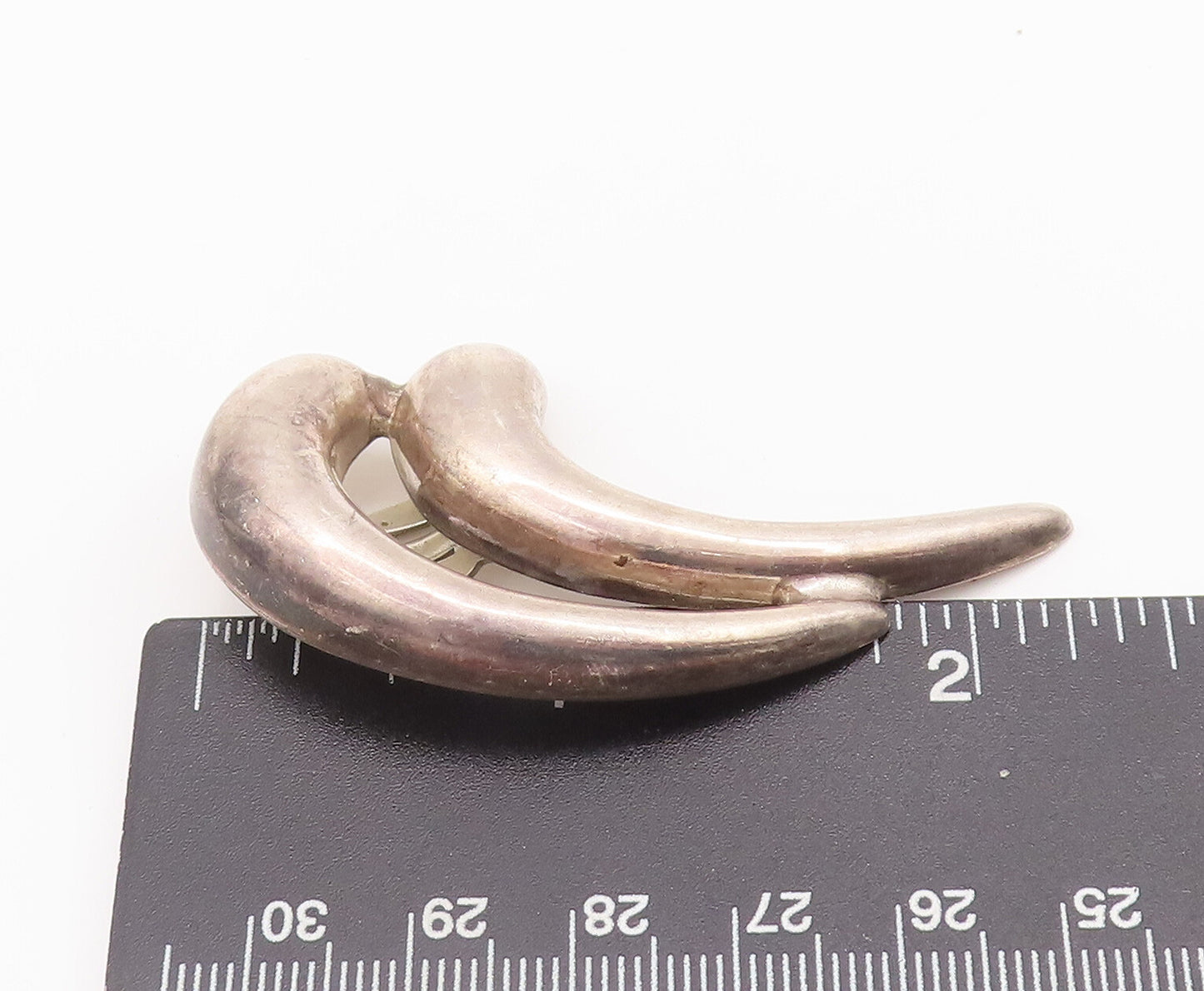 925 Sterling Silver Vintage Earrings JUVENTO LOPEZ REYES Pointed Teeth  EG12876