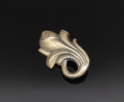 925 Sterling Silver  Vintage Hollow Rose Flower Motif Brooch Pin  BP9900