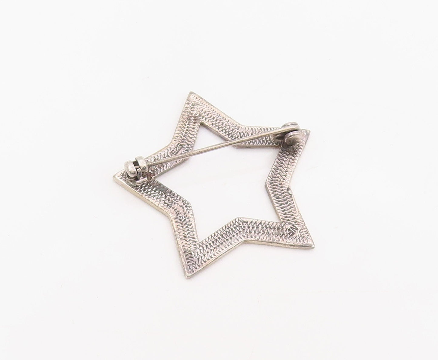 925 Sterling Silver Vintage Brooch Engraved Inspirational Words Star BP12054