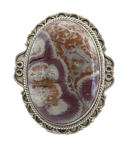 925 Sterling Silver Cabochon Cut Multi Color Jasper Cocktail Ring Sz 8 RG8212
