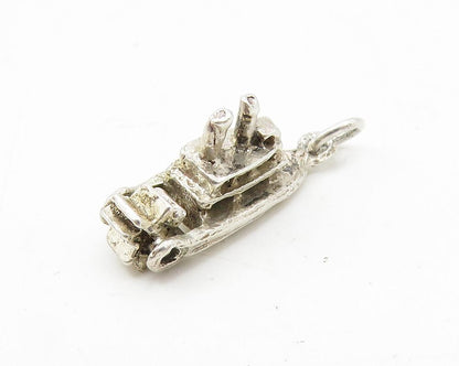 925 Sterling Silver  Vintage Petite Ferry Boat Motif Drop Pendant  PT7972