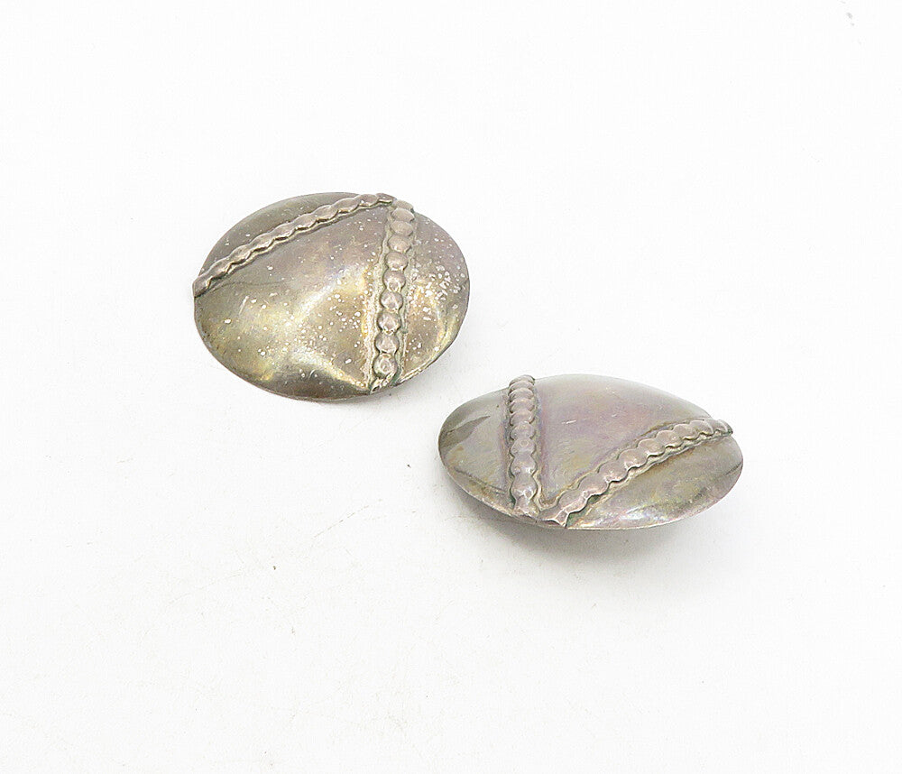 TULLA BOOTH 925 Silver  Vintage Raised Detail Non Pierce Drop Earrings  EG4516