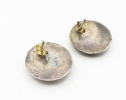 SOUTHWESTERN 925 Sterling Silver Vintage Floral Dome Drop Earrings EG5657