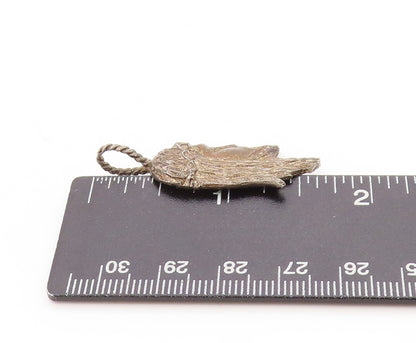 925 Sterling Silver Vintage Pendant Jesus Christ With Crown Of Thorns  PT25094