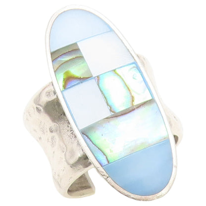 925 Sterling Silver Vintage Ring SILPADA Multi Gemstone Inlay  Sz 7.5  RG36938