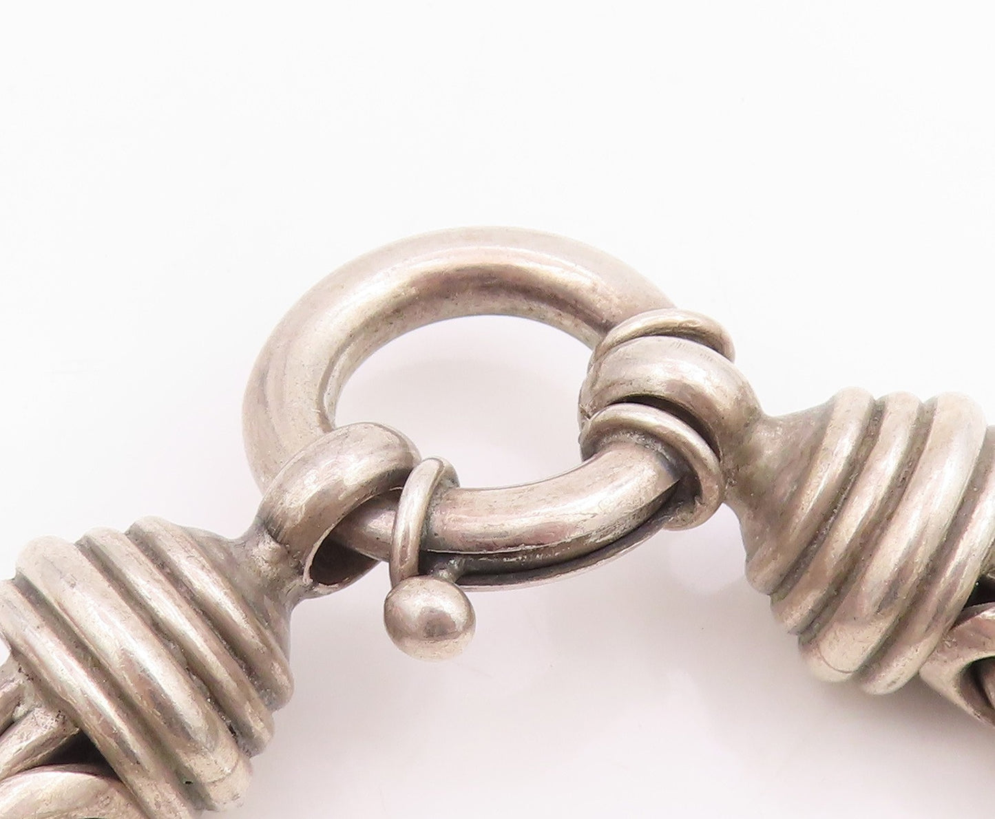 925 Sterling Silver Vintage Bracelet Solid Byzantine Link Chain HEAVY  BT11560