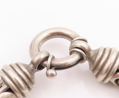 925 Sterling Silver Vintage Bracelet Solid Byzantine Link Chain HEAVY  BT11560