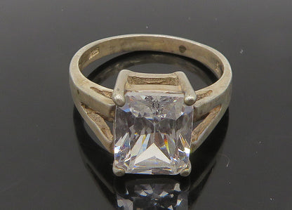925 Sterling Silver  Vintage Cubic Zirconia Split Shank Band Ring Sz 8 RG21198