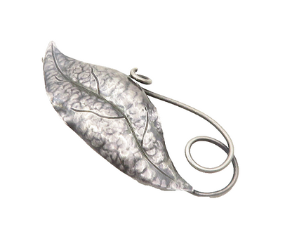 DESIGNER 925 Sterling Silver  Vintage Dark Tone Floral Leaf Brooch Pin  BP7518