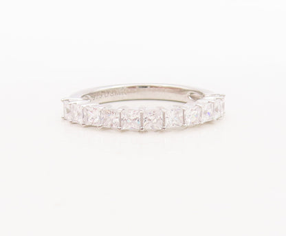 925 Sterling Silver Vintage Ring Minimalist Two Tone CZ Stackable  Sz 7  RG29470