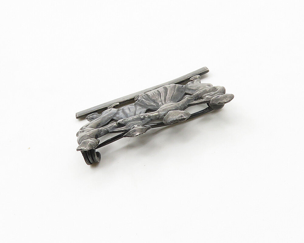 925 Sterling Silver  Vintage Oxidized Children Playing Brooch Pin  BP6820