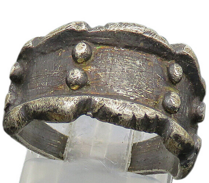 925 Silver  Vintage Antique Oxidized Etched Detail Band Ring Sz 6.5  RG20985