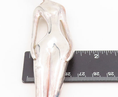 925 Sterling Silver Vintage Brooch RUTH BLOCH Large Women Figurine Pin  BP12118