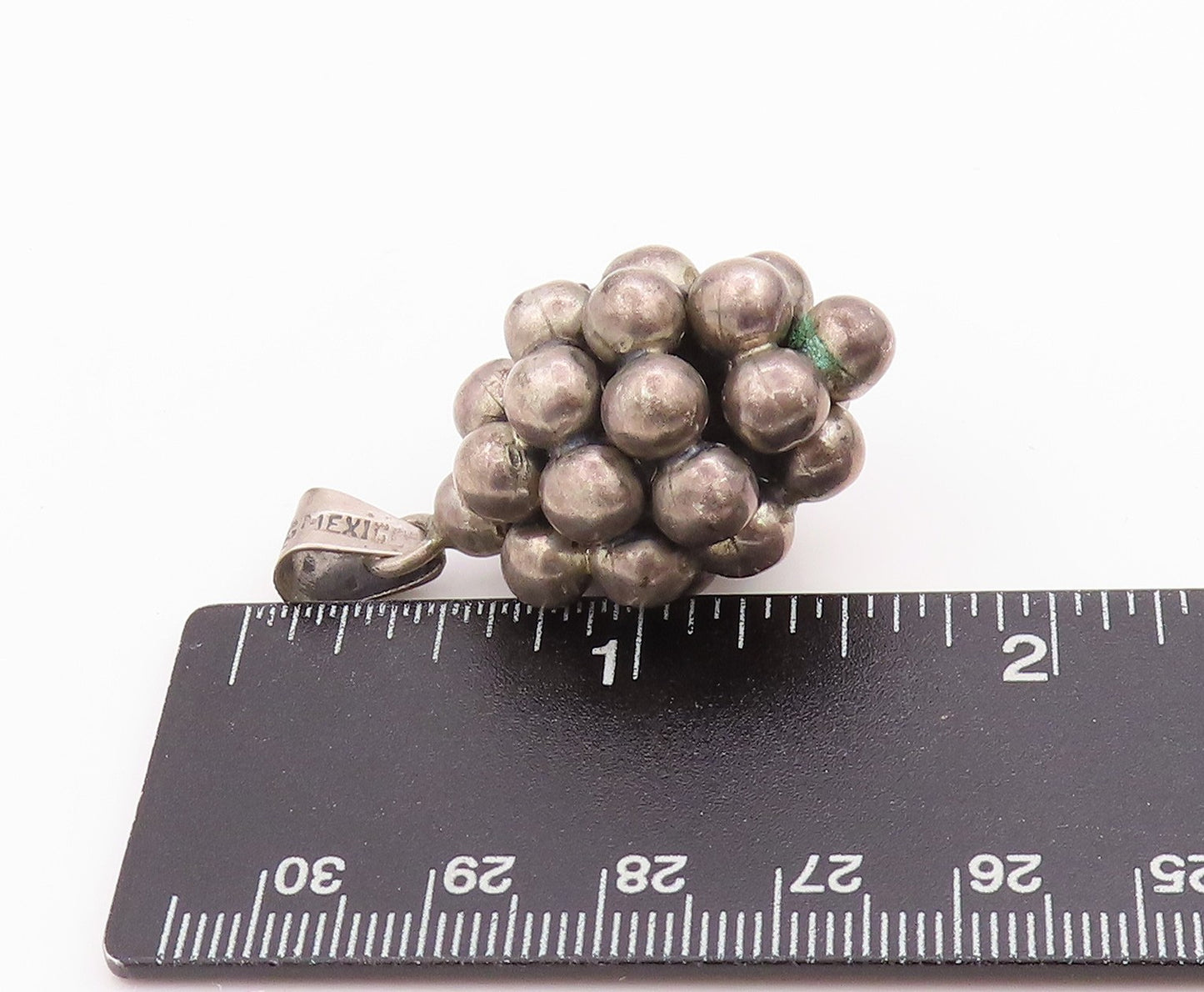 925 Sterling Silver Vintage Pendant MEXICO Antique Sphere Bead Cluster  PT24343