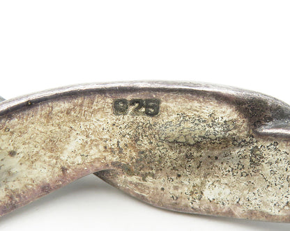 925 Sterling Silver  Vintage Dark Tone Smooth Twist Bangle Bracelet  BT7315