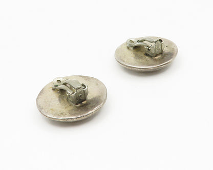 SOUTHWESTERN 925 Silver Vintage Floral Non Pierce Button Drop Earrings EG7123