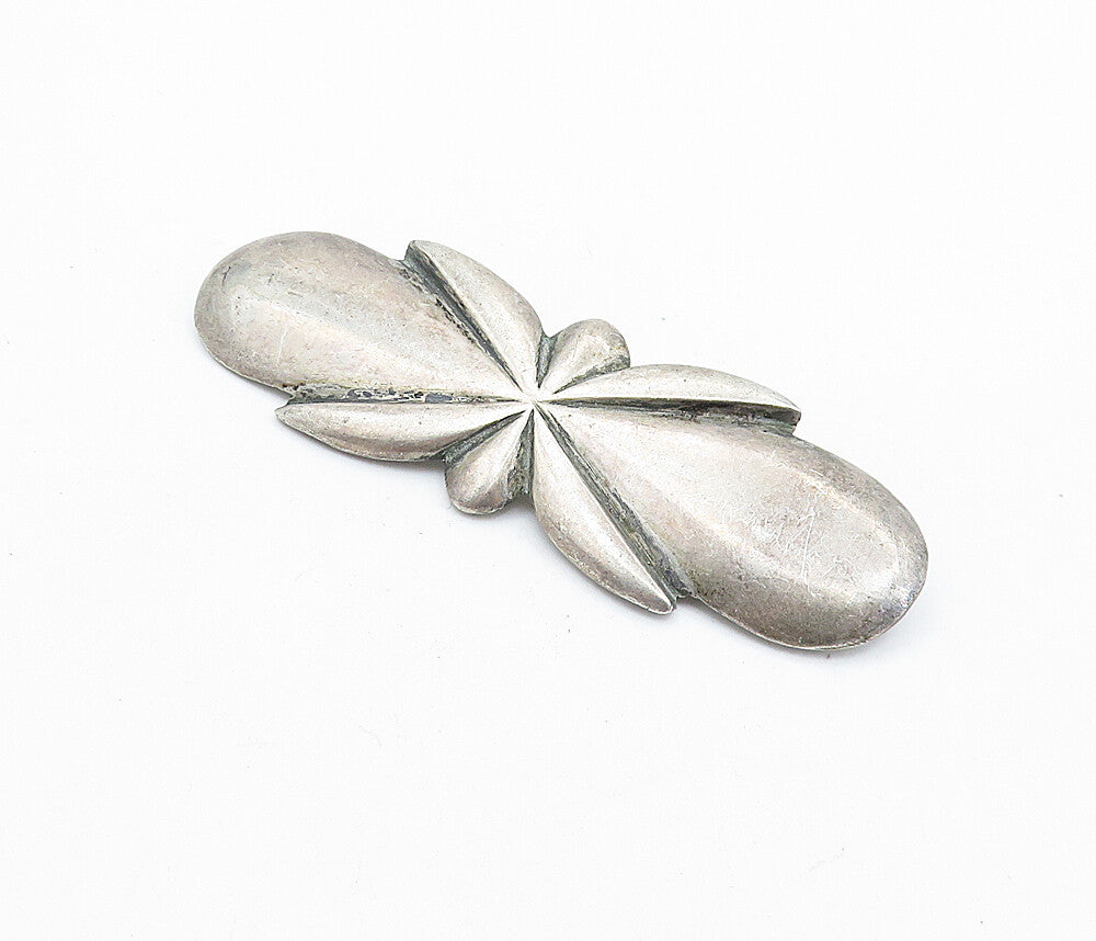 925 Sterling Silver  Vintage Antique Dark Tone Smooth Brooch Pin  BP2562