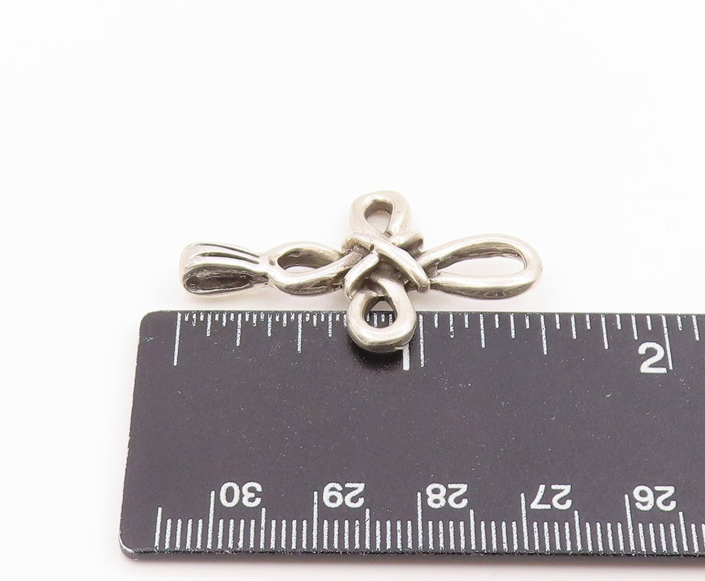 925 Sterling Silver Vintage Pendant Modernist Celtic Knot Holy Cross  PT26127