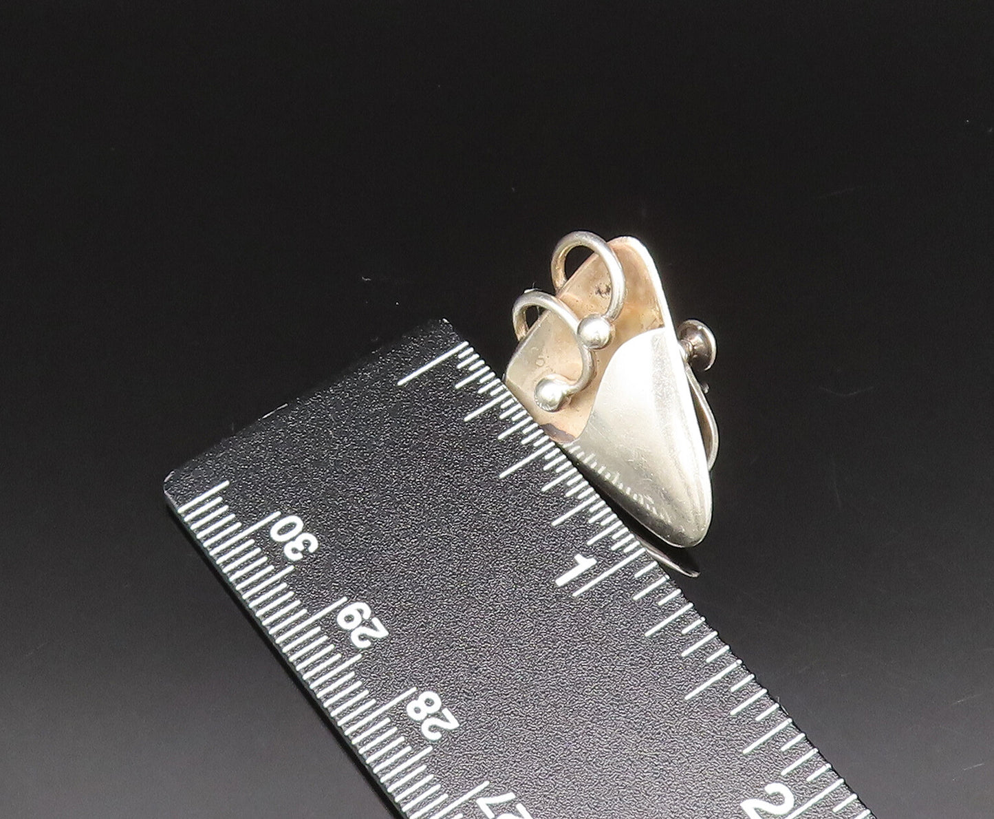 ANTONIO REINA 925 Silver  Vintage Modernist Screw Back Earrings  EG11820