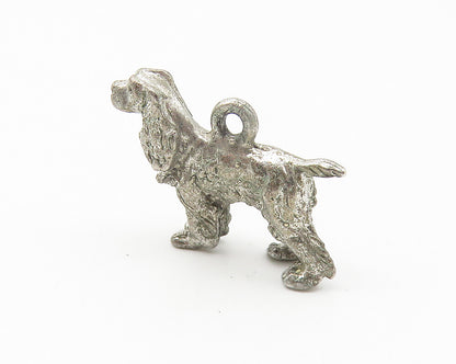 925 Sterling Silver  Vintage Petite Dark Tone Standing Dog Pendant  PT8687