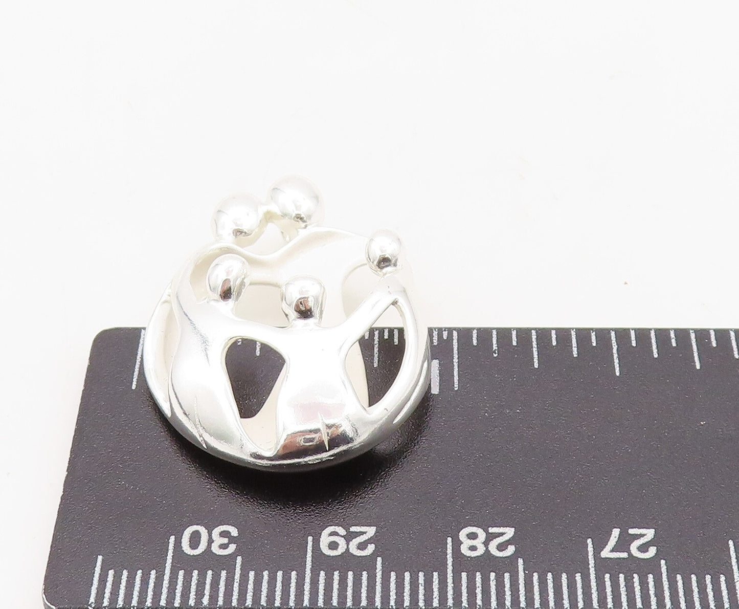 925 Sterling Silver Vintage Pendant CAROLYN POLLACK Happy Community  PT23593