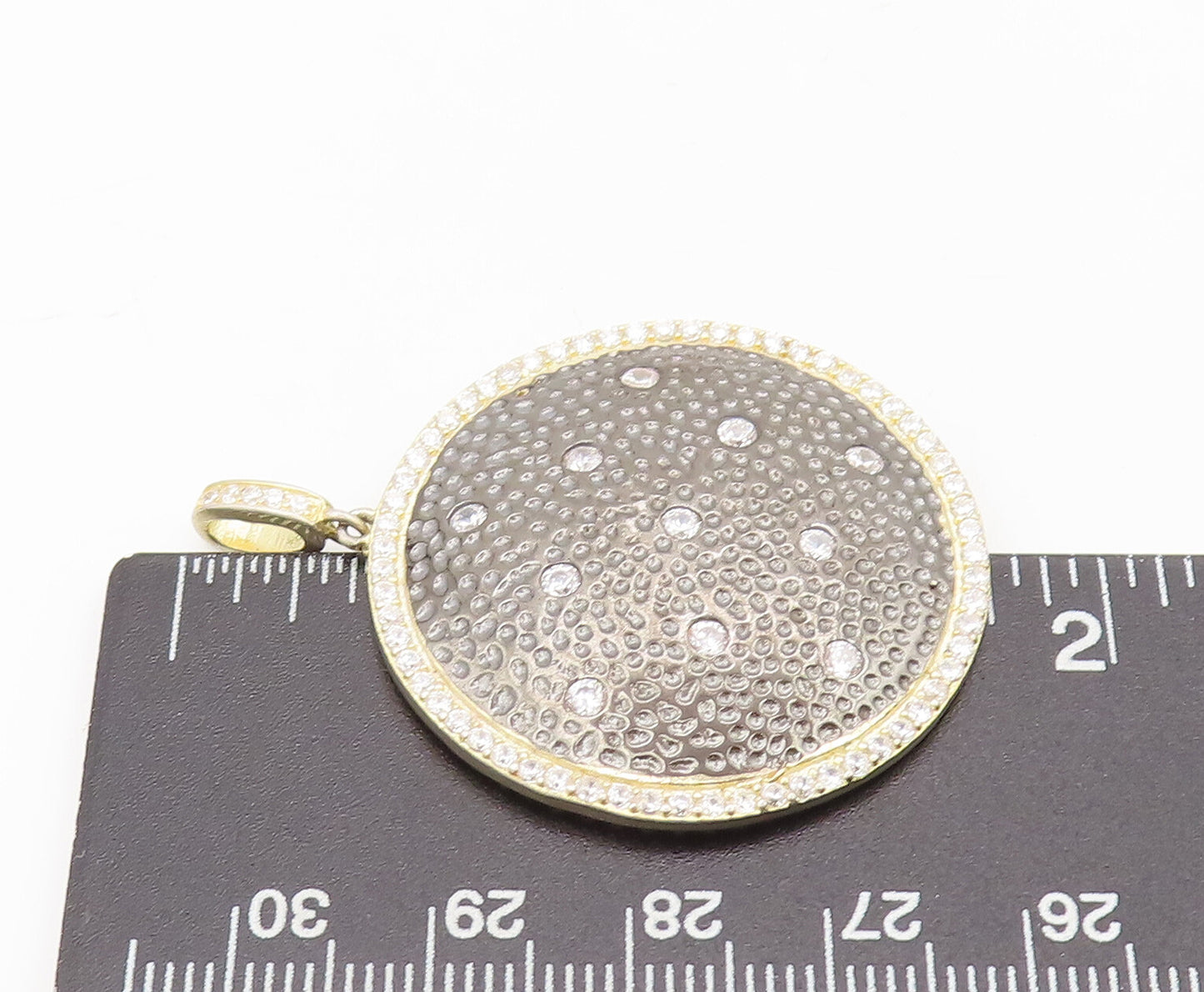 925 Sterling Silver Vintage Pendant Gold Plated Topaz Stars In The Sky  PT22452