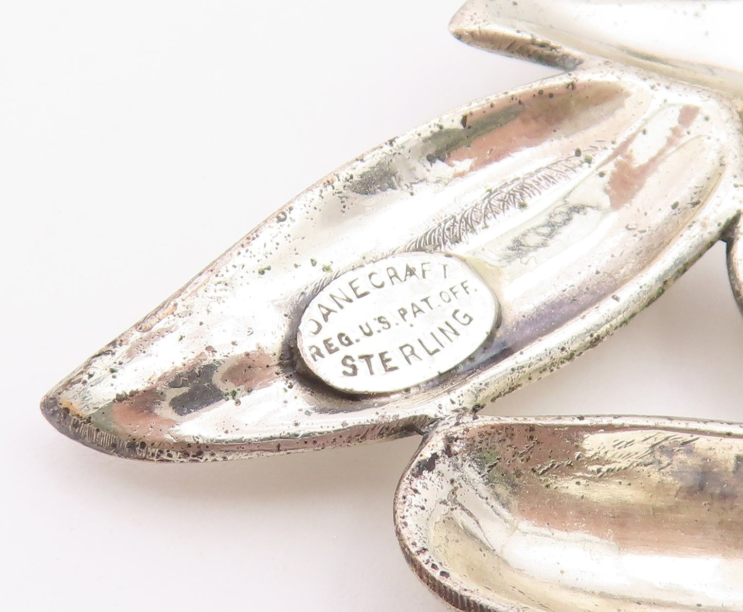 DANECRAFT 925 Sterling Silver  Vintage Sculpted Leaves Brooch Pin  BP9450