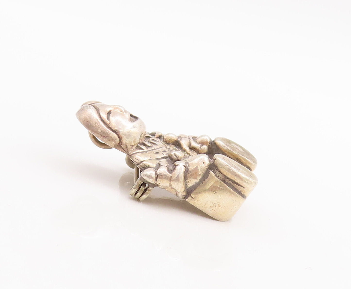 925 Sterling Silver Vintage Brooch Pin CAROL FELLEY 3D Laughing Toddler  BP11069
