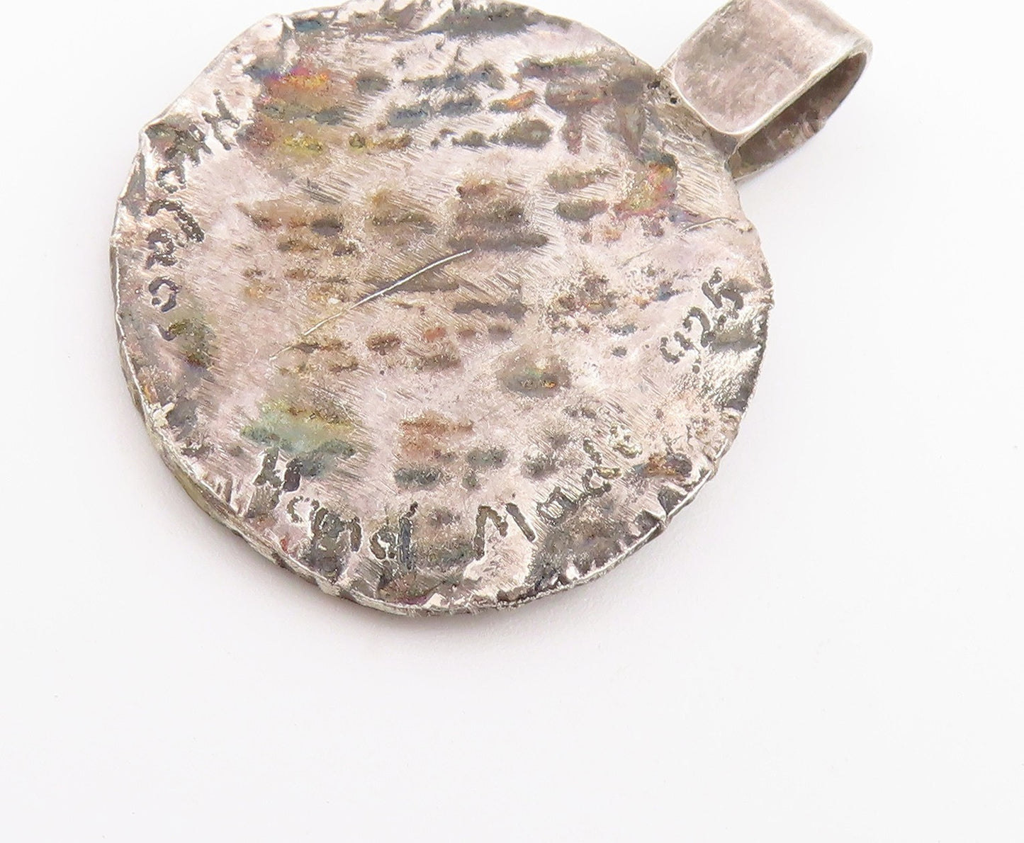 925 Sterling Silver Vintage Pendant Two Tone Spartan Helmet Medallion  PT26635
