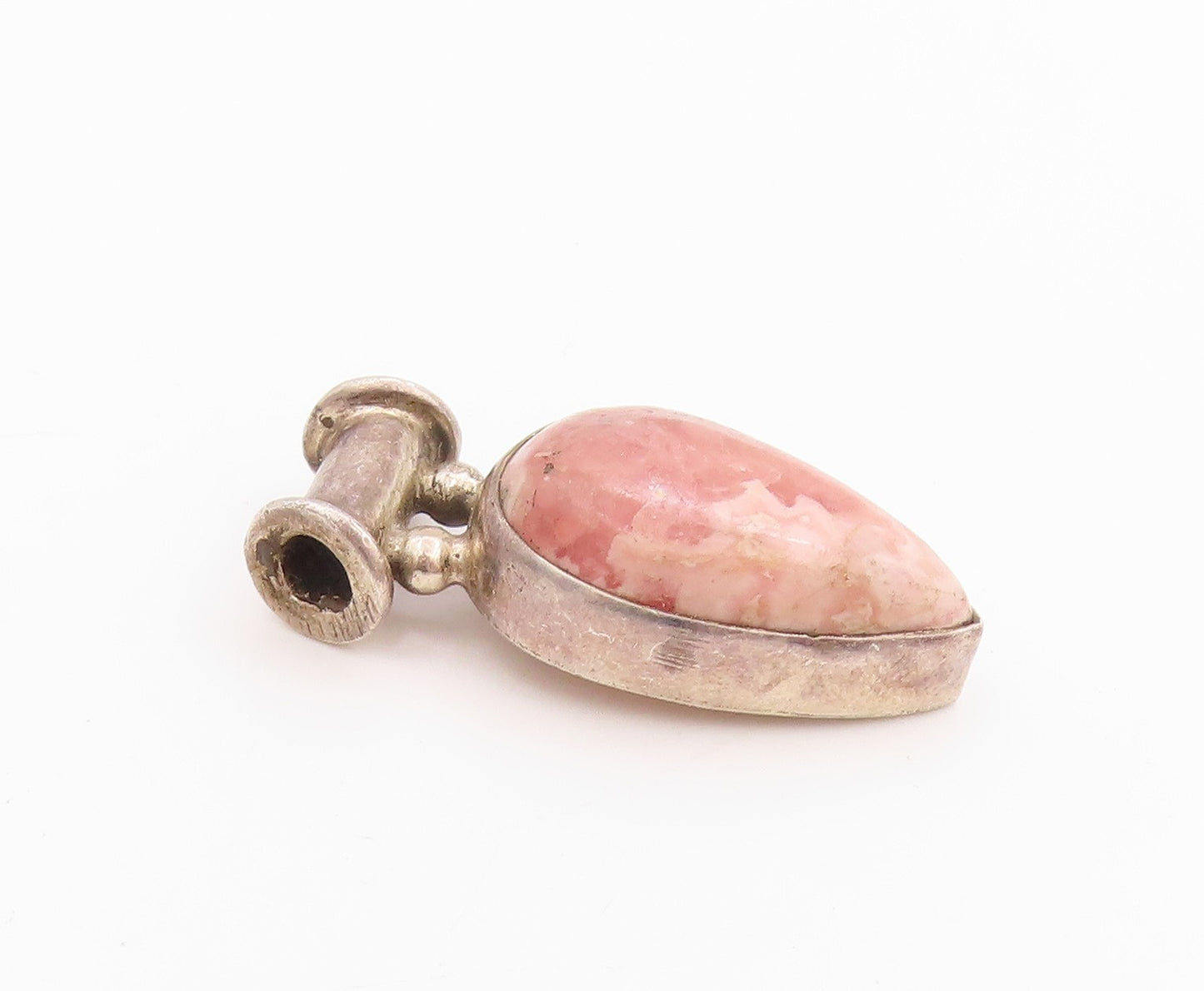 925 Sterling Silver Vintage Pendant Drop Shape Cabochon Gemstone  PT24659