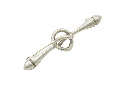 925 Sterling Silver  Vintage Shiny Smooth Modernist Design Brooch Pin  BP6463