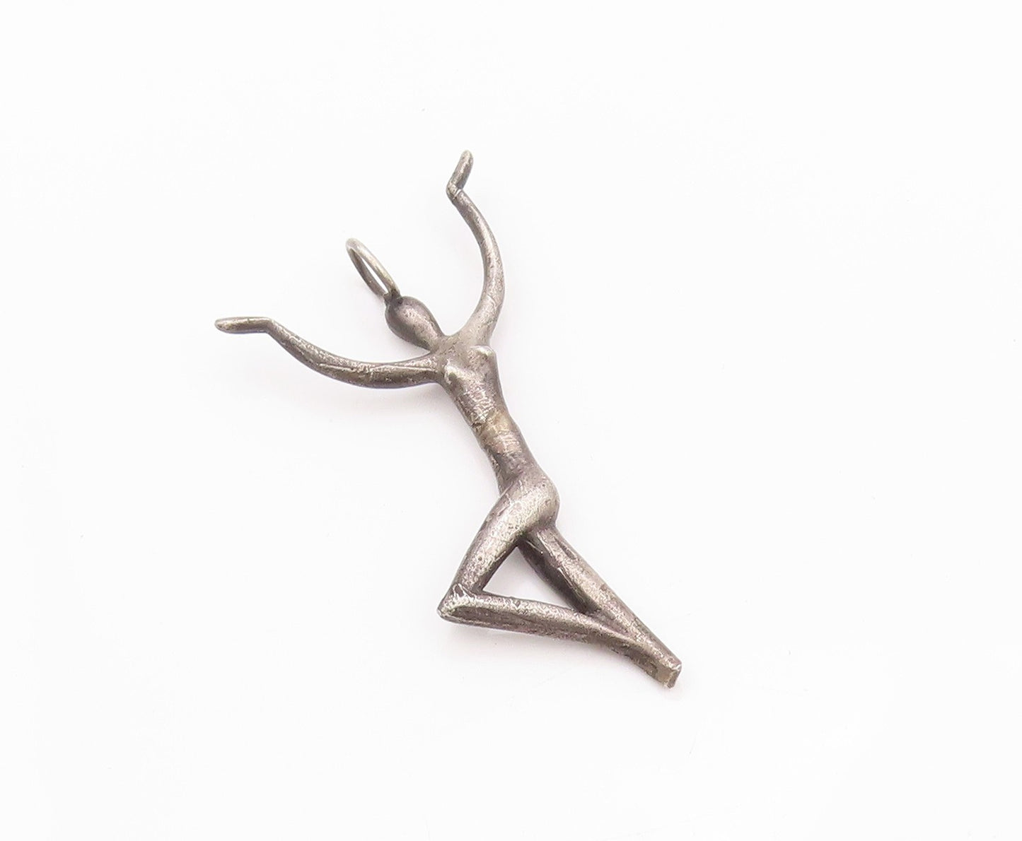 925 Sterling Silver Vintage Pendant Dark Tone Posing Stick Man  PT24029