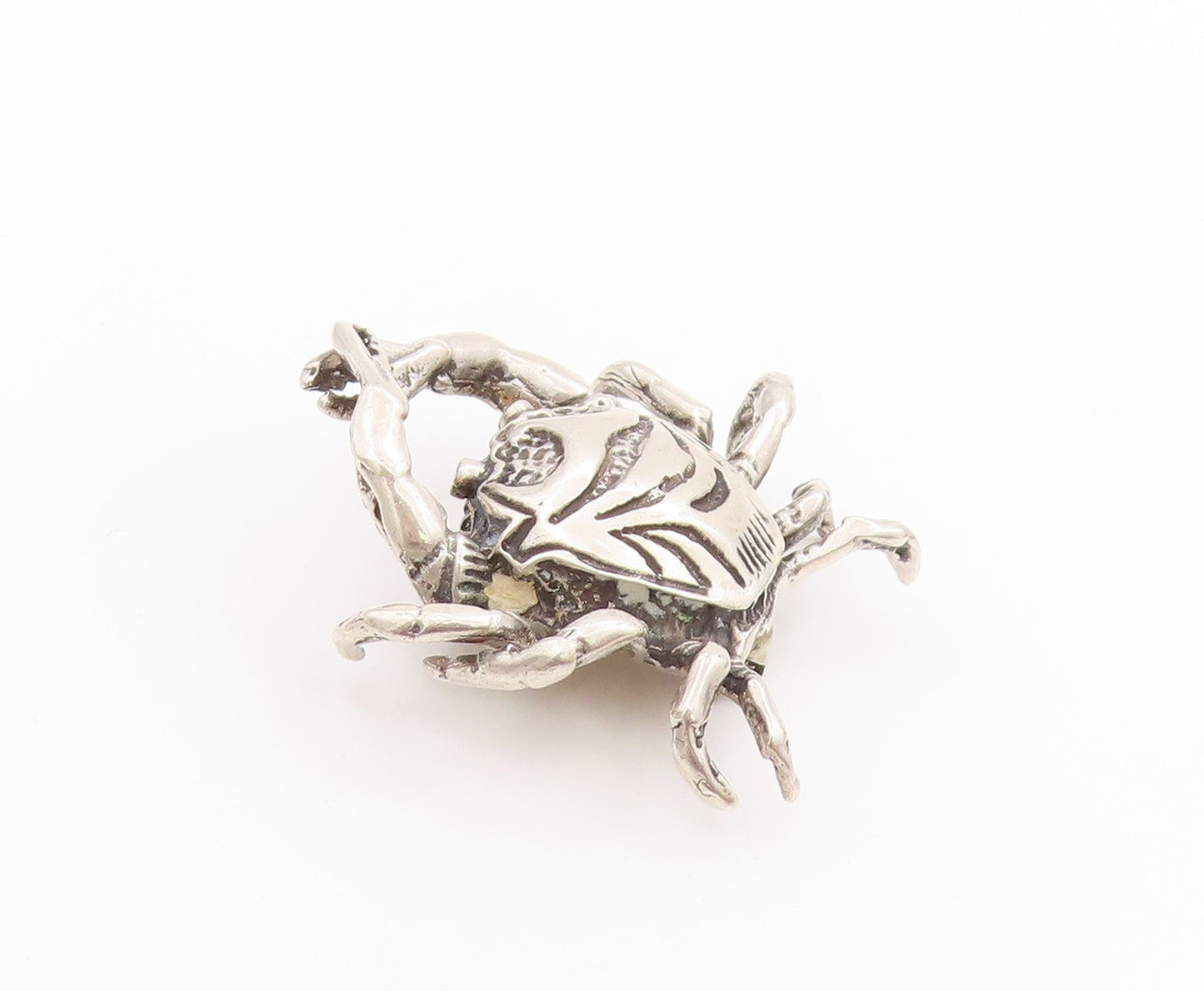 925 Sterling Silver Vintage Brooch Etched Crab Cancer Astrology Zodiac  BP11837