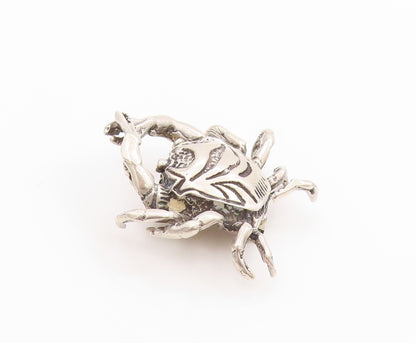 925 Sterling Silver Vintage Brooch Etched Crab Cancer Astrology Zodiac  BP11837