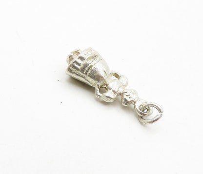 925 Sterling Silver  Vintage Petite Hollow Woman In Dress Drop Pendant  PT6862
