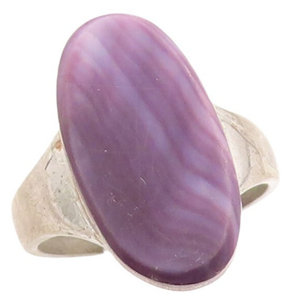 925 Sterling Silver Vintage Ring Designer Oval Gemstone  Sz 5  RG31468