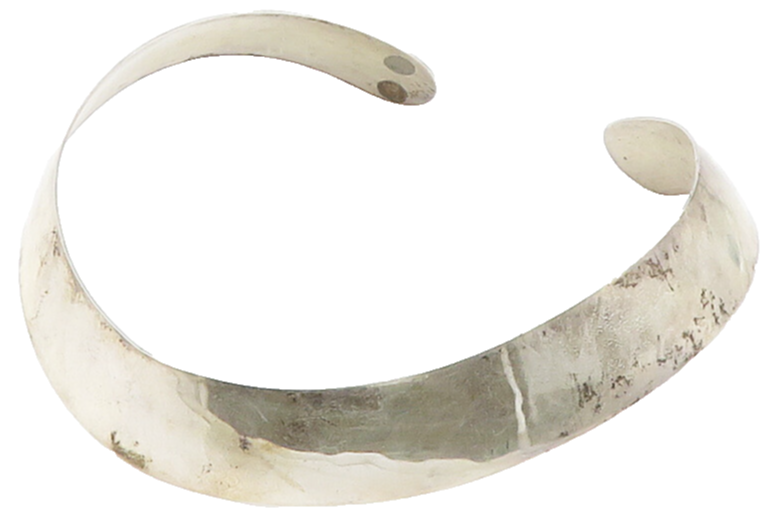 DESIGNER 925 Silver  Vintage Minimalist Shiny Smooth Collar Necklace  NE2609